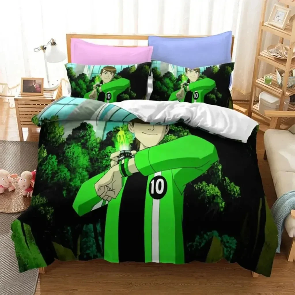 3d Print Ben Alien Force 10 Teenage Hacker Bedding Set Boys Girls Twin Queen Size Duvet Cover Pillowcase Bed Kids Adult 4