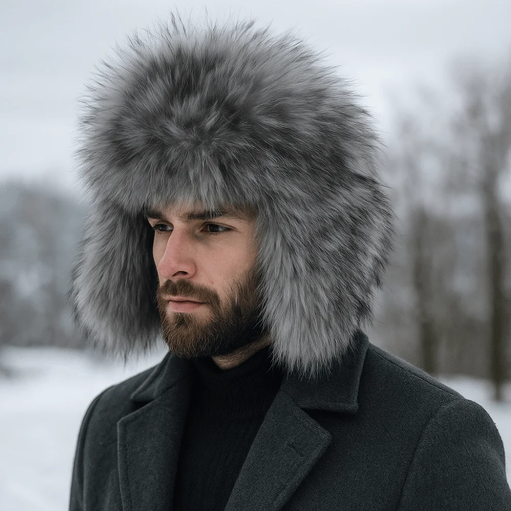 Faux Fur Winter Hats Russian Style Round Earflap Cap