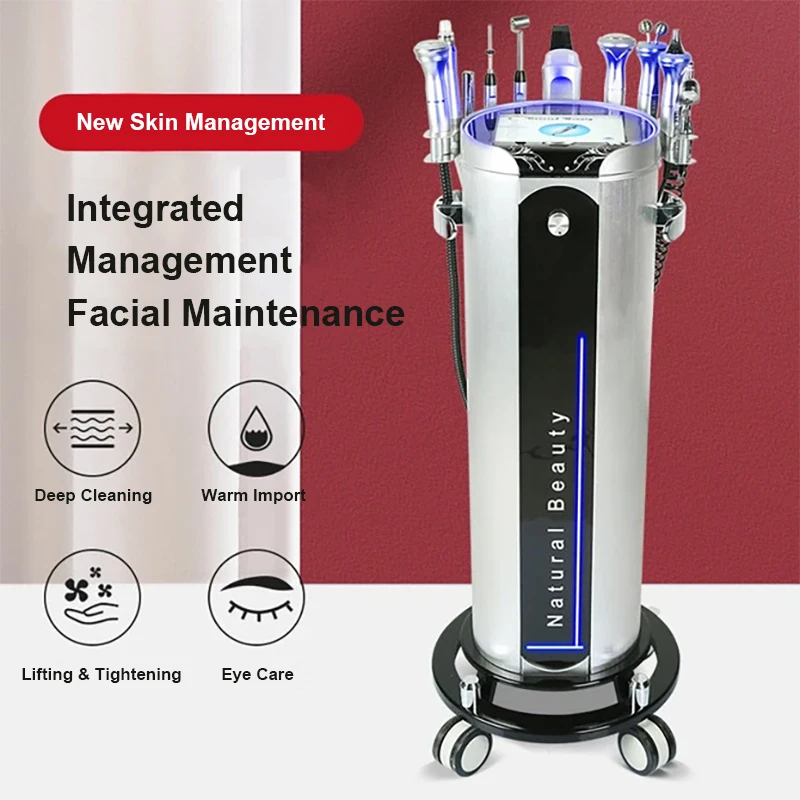 

Integrated 10 in 1 Oxygen Jet Hydra Microdermabrasion Bubble Cleaning Skin Tightening EMS Ultra Ion Blackhead Acne Remove Device