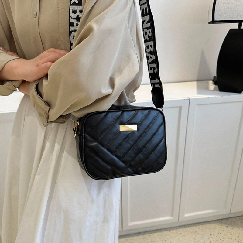 Women Embroidery Small PU Leather Crossbody Bags Fashion Causal Solid Color Shoulder Bag