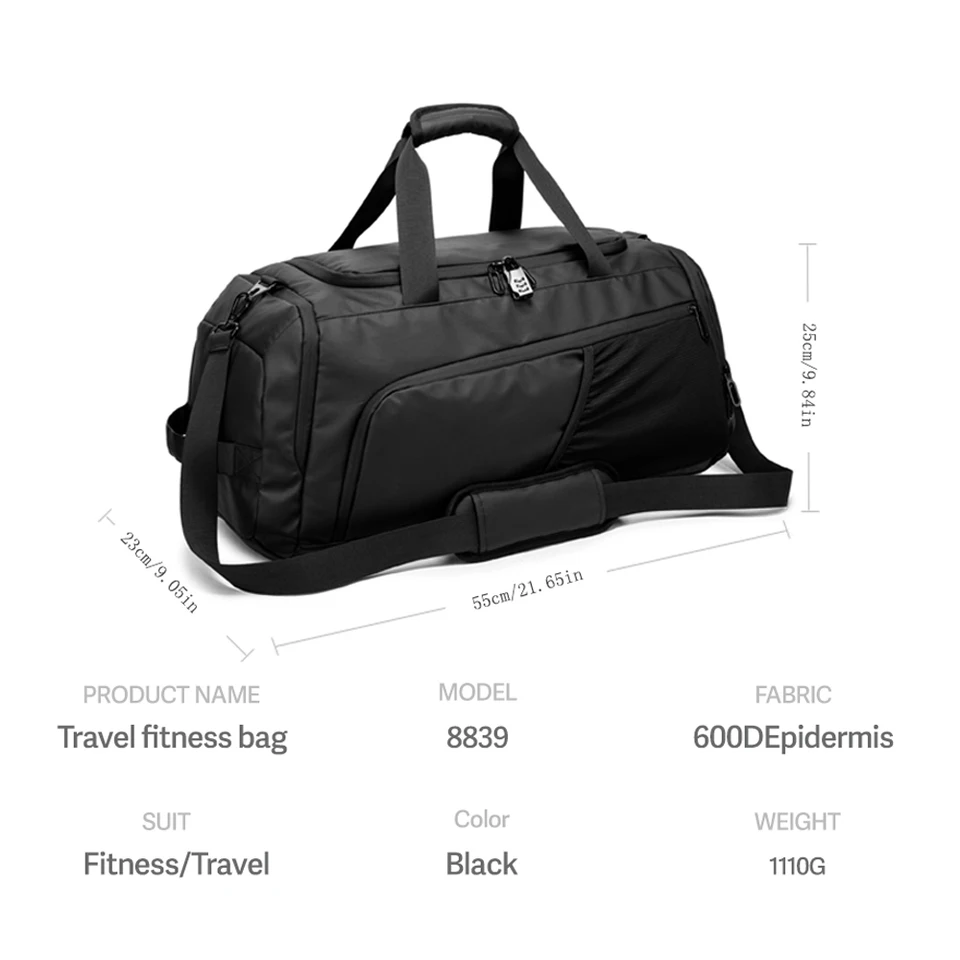 Mala de desporto impermeável para ginásio e viagem com compartimento_voghion.com