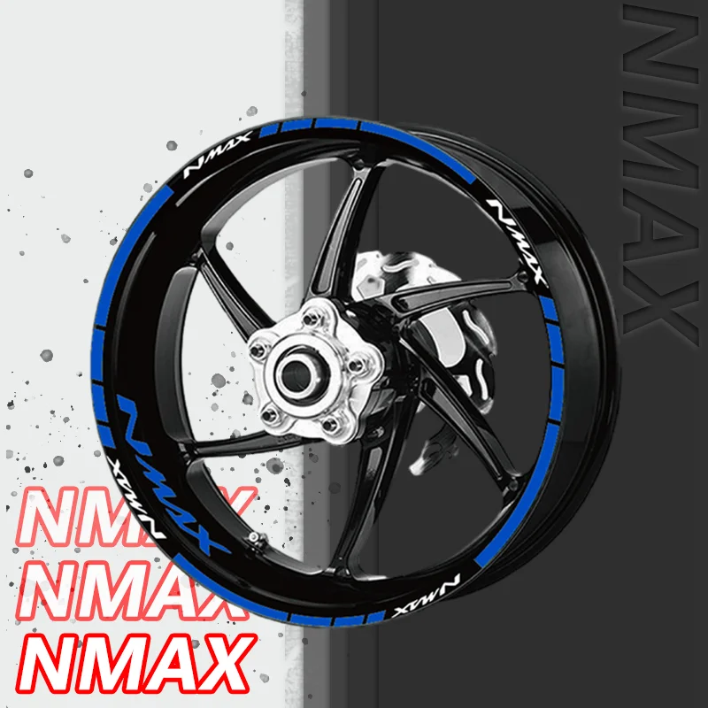 For YAMAHA NMAX NMAX125 NMAX155 VMAX V-MAX Motorcycle Wheel Sticker Stripes Decals Reflective Tire Rim Decals Waterproof Parts