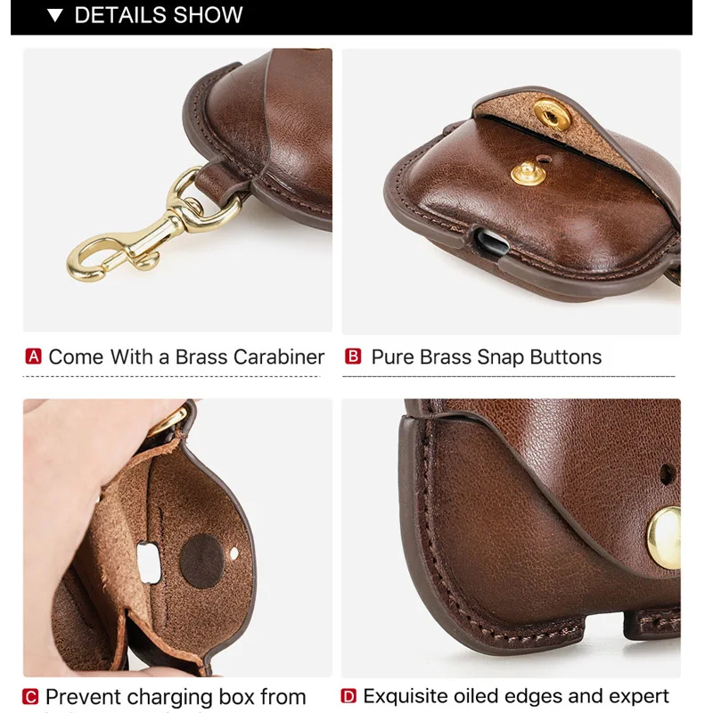 Leather Case for Galaxy Buds 3 All Around Shockproof Protective Cover with Anti-lost Buckle for Buds 3pro Headset Charging Box