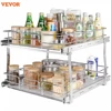 VEVOR Heavy Duty 2-Tier Slide-Out Cabinet Organizer, Chrome-Plated Steel Pantry Shelves with Roll-Out Drawers for Kitchen Storag 1