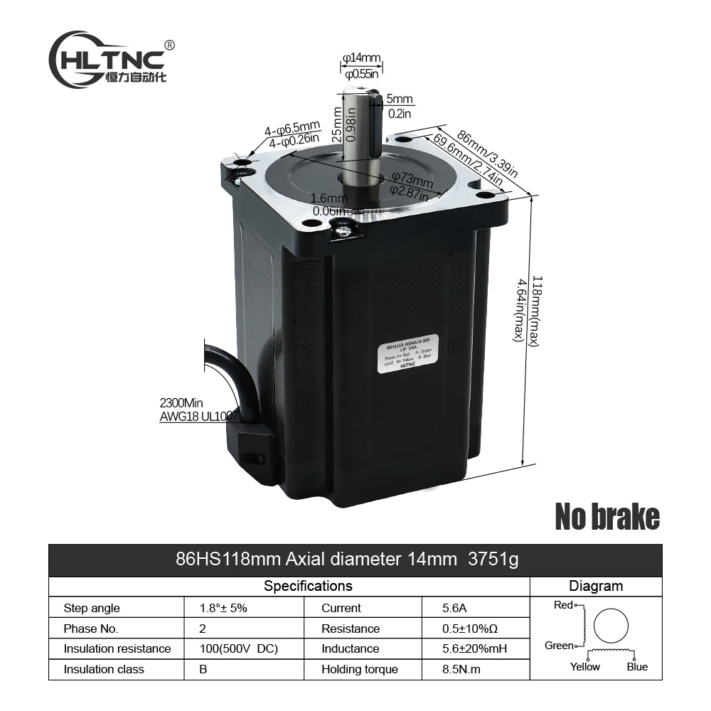 Stepper Motor HLTNC Nema34 4.5N 8.5N 12N Open Loop Stepper Motor Kit + DM860H Stepper DC Motor Driver + 400w60v CNC Power Supply for Engraver