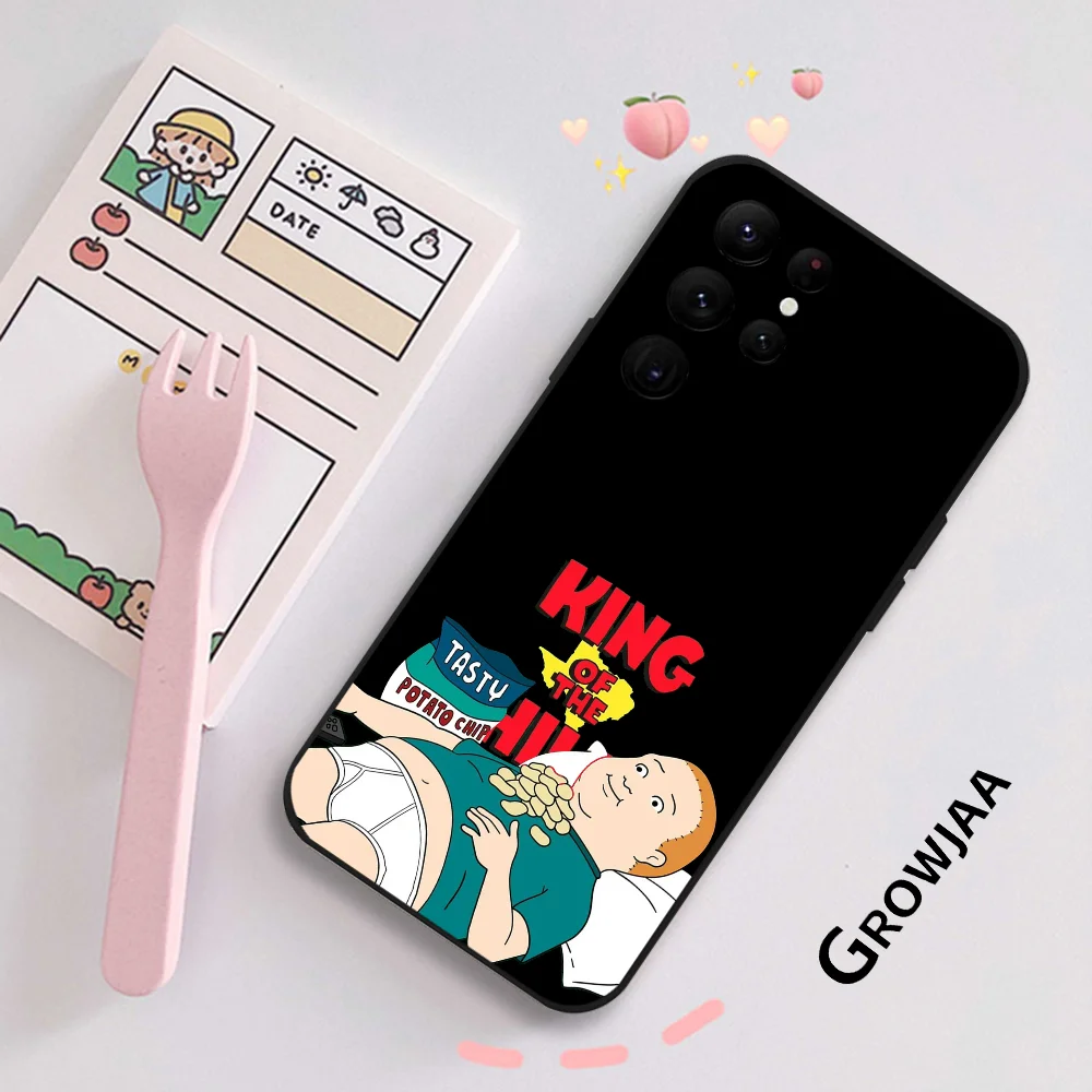 Funny K-King Hill Bobby Phone Case For Samsung Galaxy S25 S24 S22 S23 Ultra S21 S20 Plus 5G Protective Silicone Funda