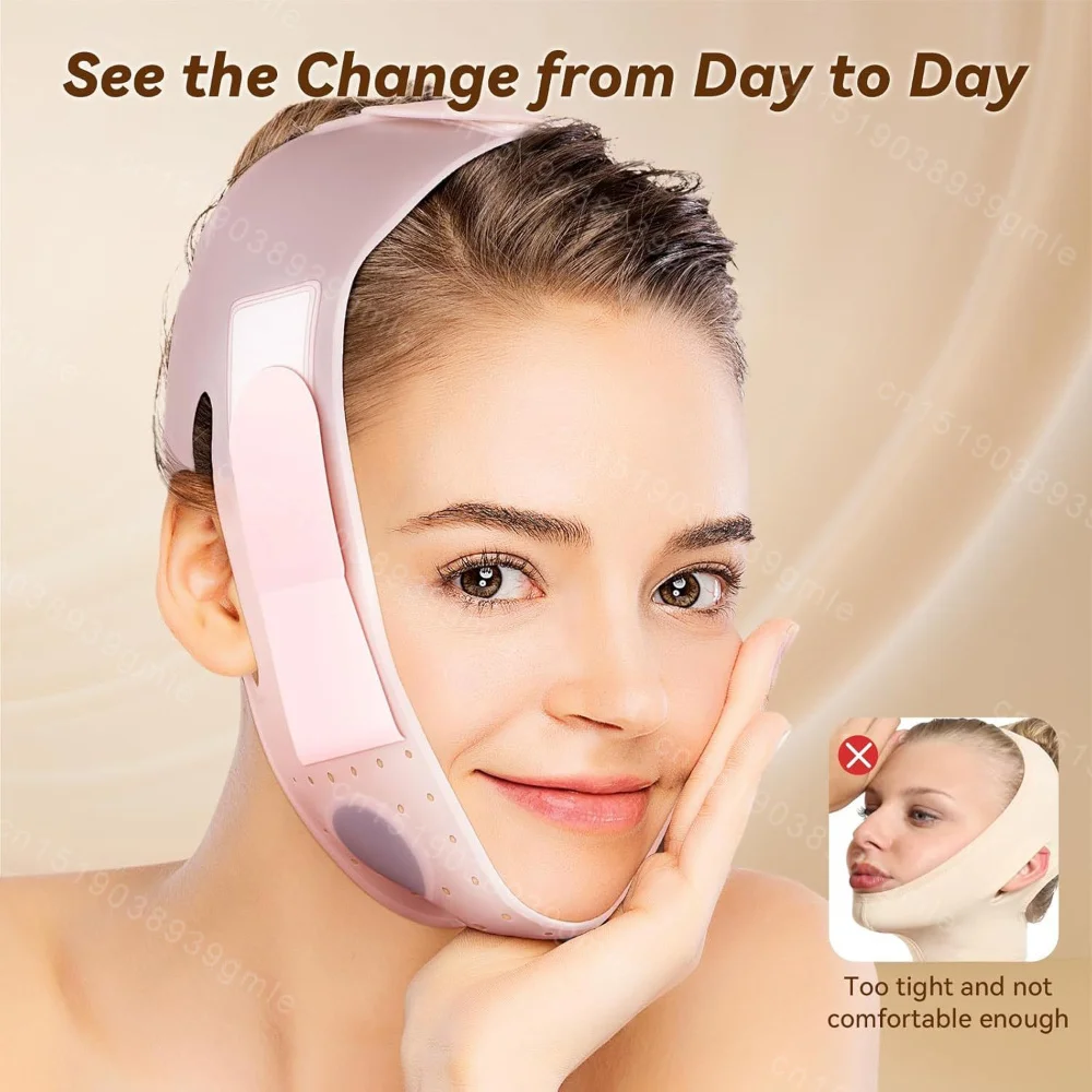 Chin Strap for Sleeping Soft Silicone V-Line Lifting Mask Reusable Face Lift Anti Snoring Devices for Sleep Home Working Travel