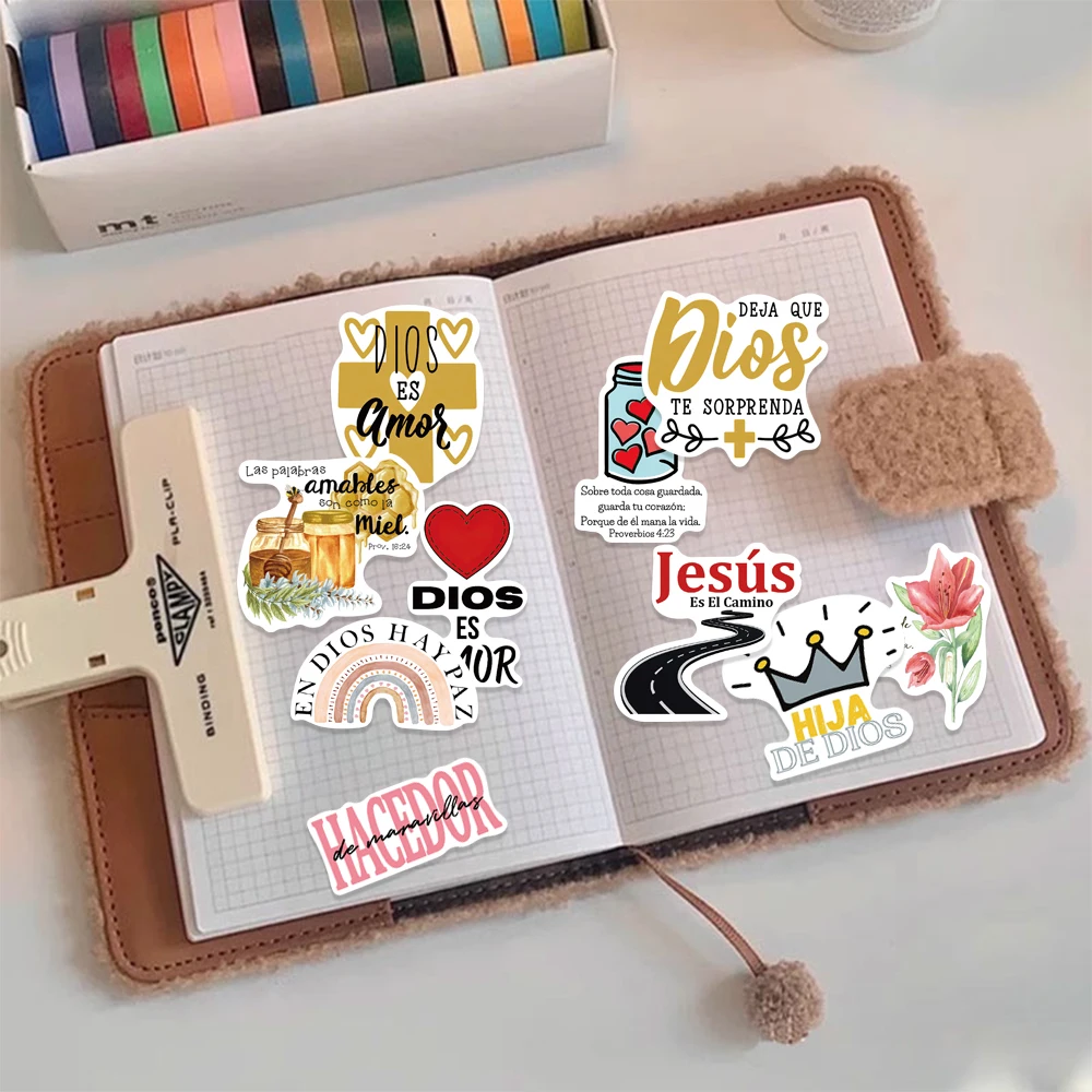 10/50/100pcs Aesthetic Jesus Phrase Stickers Religious Bible Verse