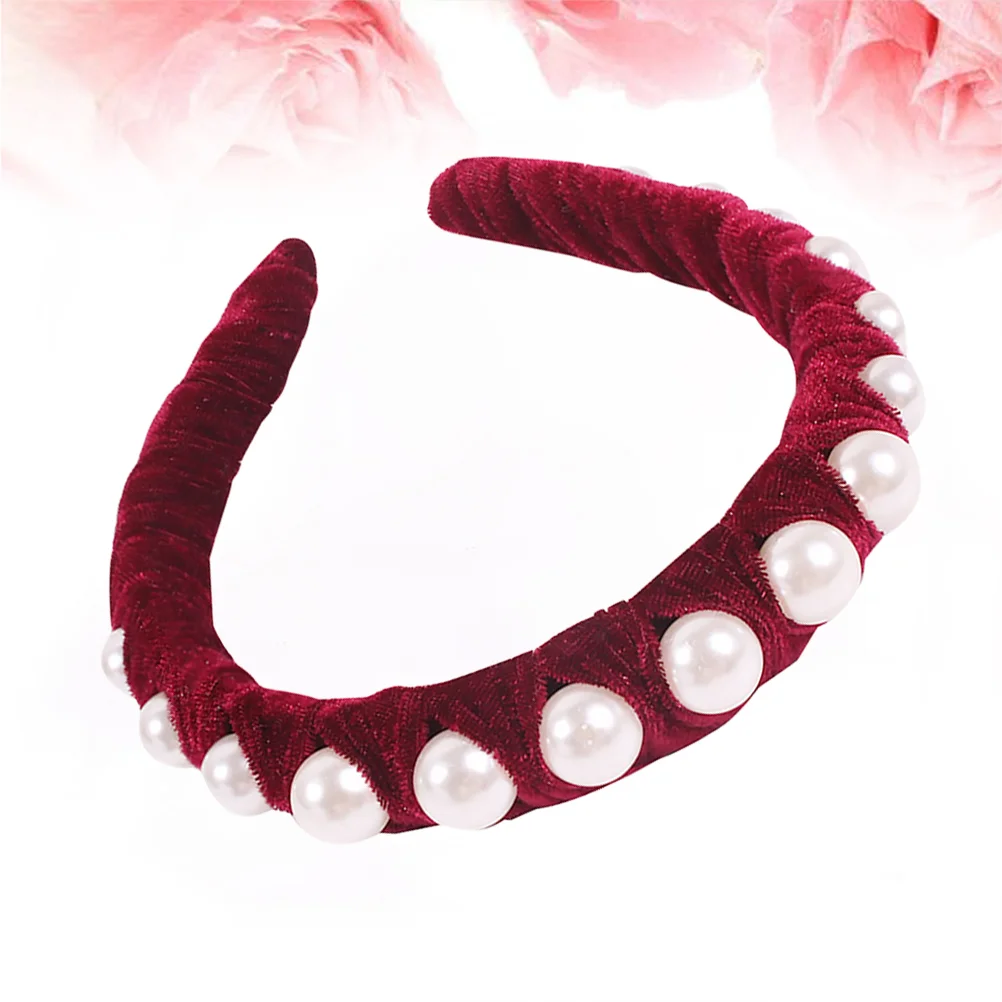 

Pearl Hair Band Braided Headband Broadside Headdress Hoop Accessories Miss Fashion Headbands