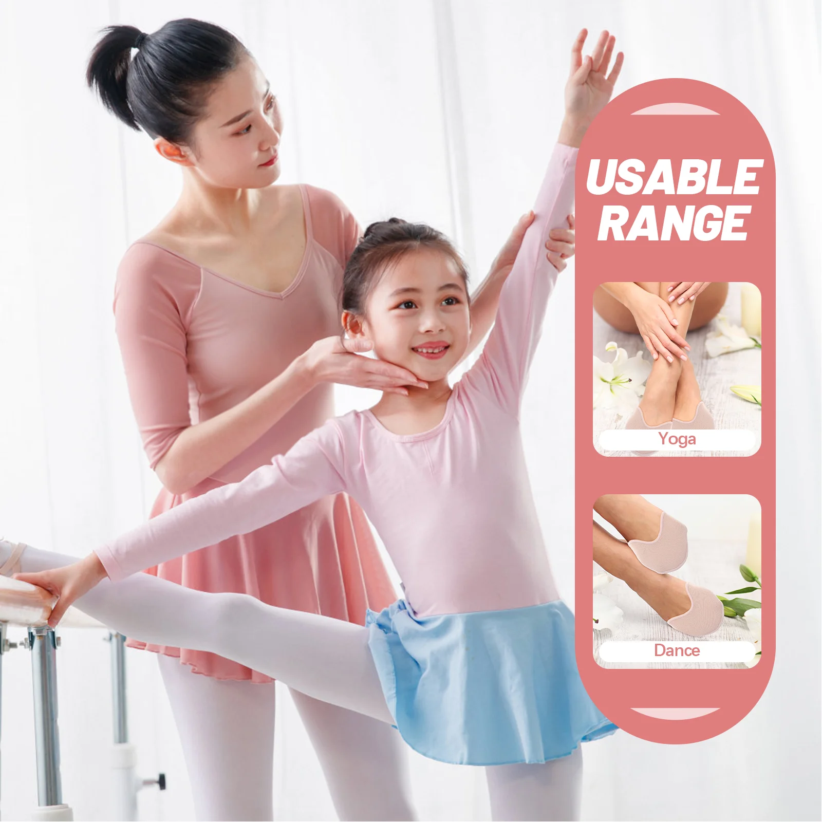 1 Pair of Ballet Dance Pointe Shoe Socks Pad Toe Pads Cushioning Pad for Point Shoes