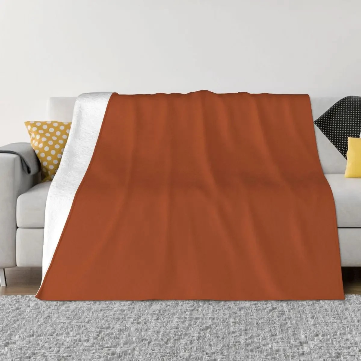 

Rust Orange Brown Throw Blanket Plush Fashion Sofas Soft Beds Blankets