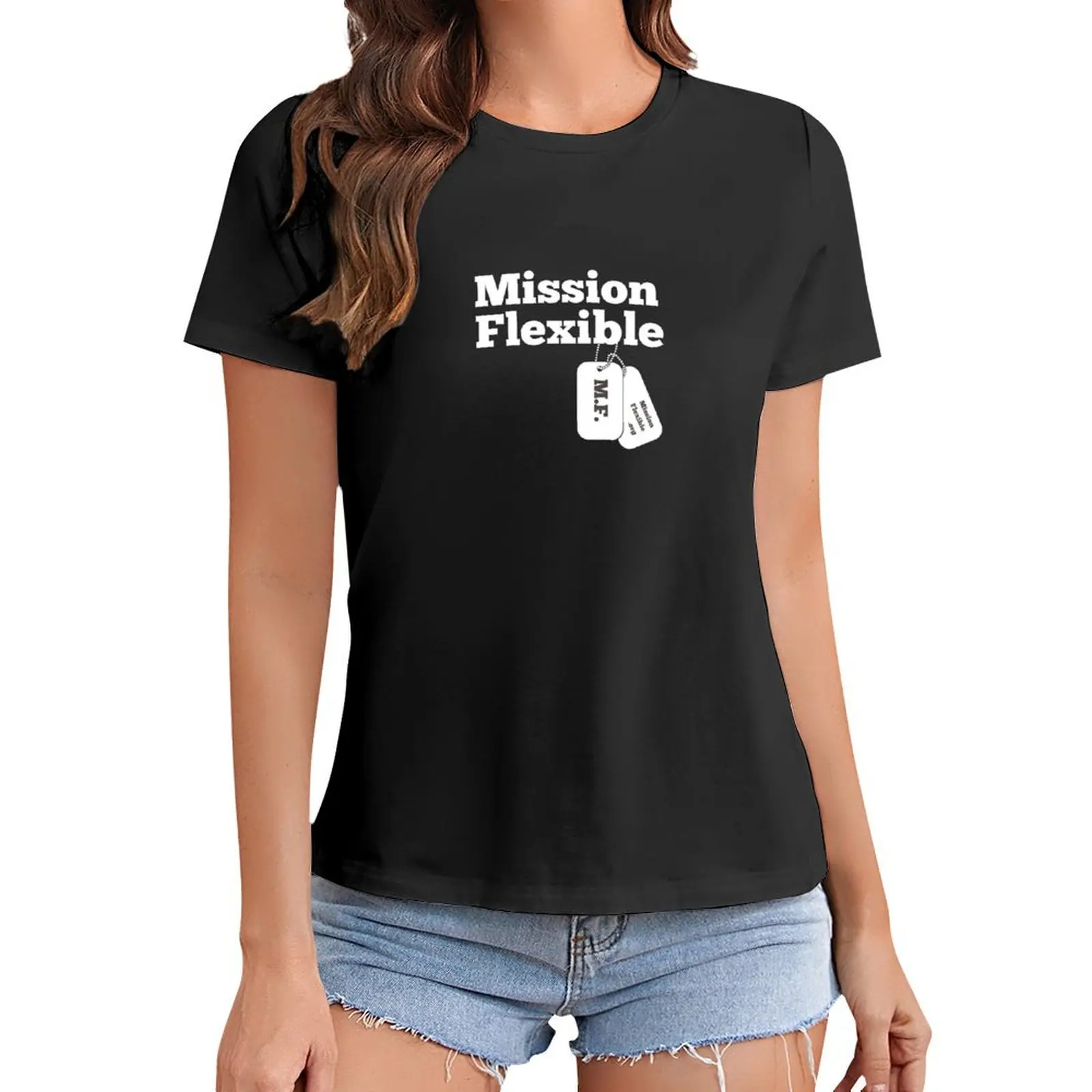 

Mission Flexible - light logo T-Shirt customs quick drying cute clothes designer clothes Women luxury