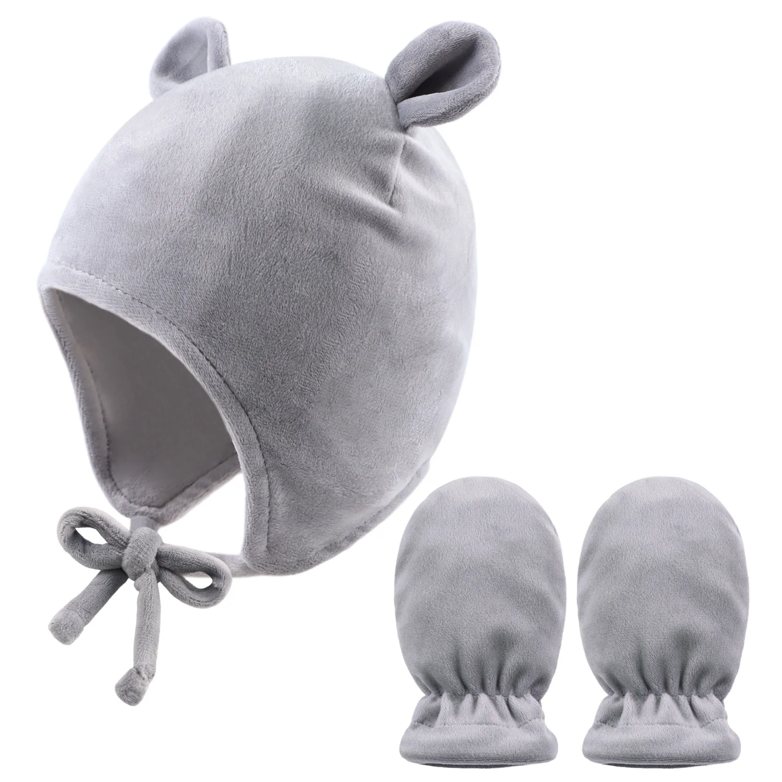 

Autumn Newborn Baby Hat Gloves Set Cute Bear Boy Girl Beanie for Infant Baby Boy Girl Hospital Beanie Mittens for 0-6 Months