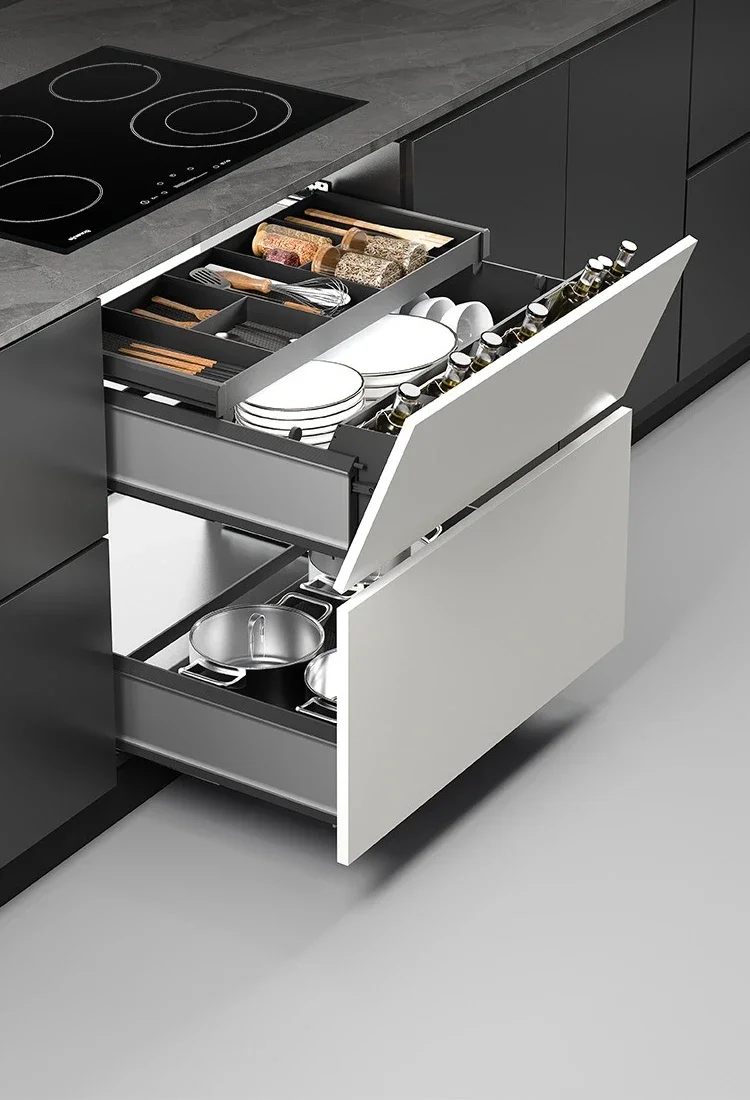 Metal Kitchen Cabinet Storage Narrow Organizer Drawer Small Spaces Extendable Cabinets  with Sliding Track Furniture