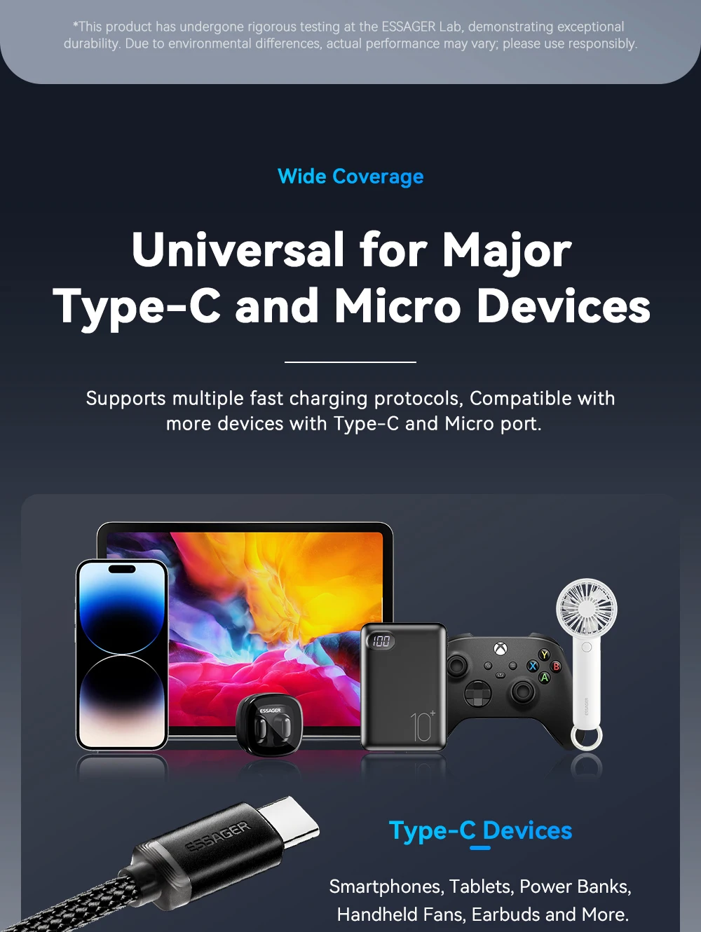 2 in 1 USB Type C Micro Cable for Xiaomi Redmi Samsung Huawei 2A Fast Charging D