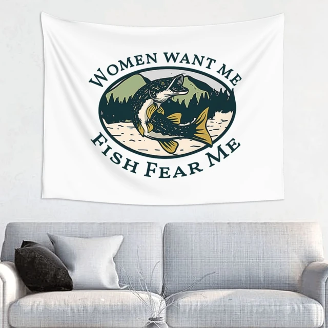 Fish Fear Me Women Fear Me Tapestry Hippie Polyester Wall Hanging Fishing  Room Decor Table Cover Art Wall Tapestry - AliExpress