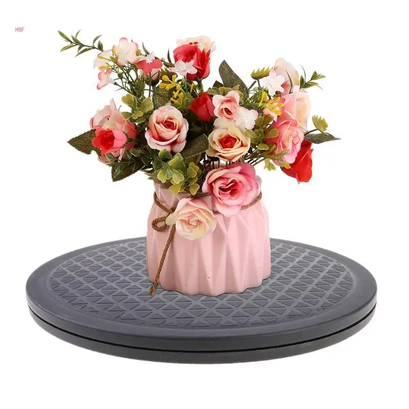 10" Round Bonsai Turntable Rotating Plate Wheel Revolving Home Kitchen Cake Display Stand Ceramic Clay Rotating Display Stand Rotating Turntable Plate