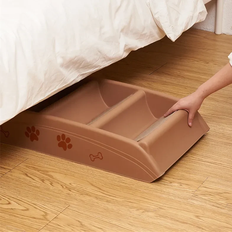 Folding Plastic Pet Stairs For High Beds Durable Indoor Outdoor for Dogs and Cats Non-Slip Pet Stairs Home or Travel