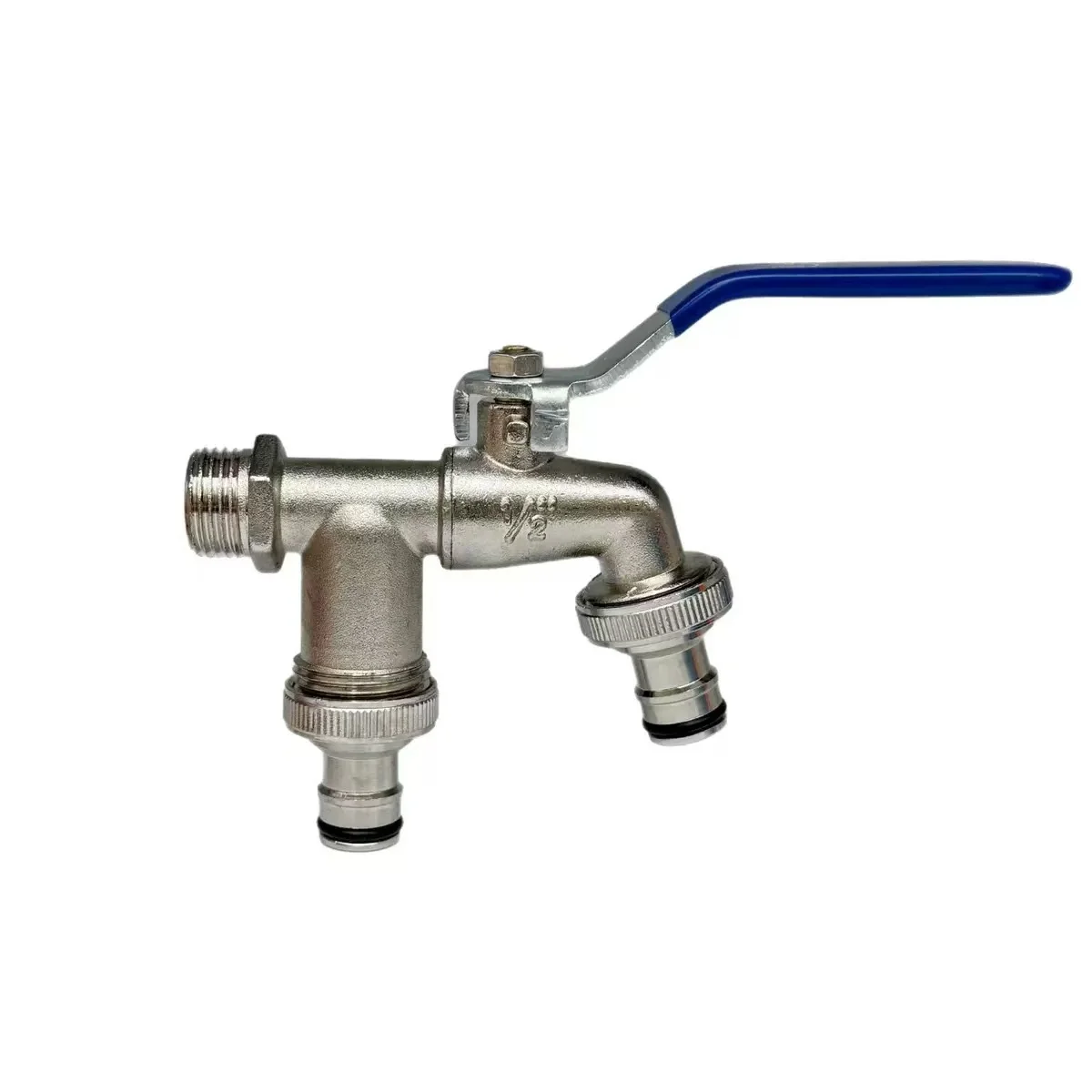 Water Faucet Adapter 1/2" 3/4" Zinc Alloy Faucet Water Splitter Water Connection Adapter Outdoor Switch Garden Irrigation Pipe Connector Faucet