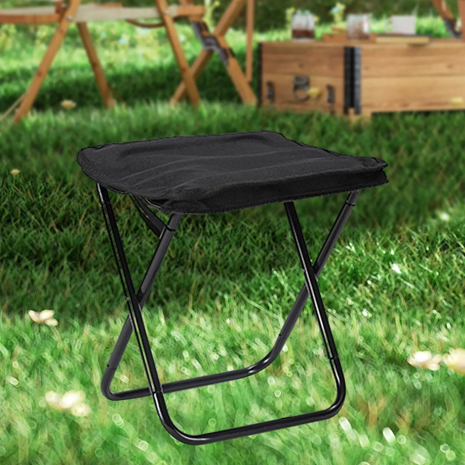 Camping Stool Compact Chair Heavy Duty Lightweight Portable Chair Mini Folding Stool for Fishing Hiking Patio Garden Barbecue