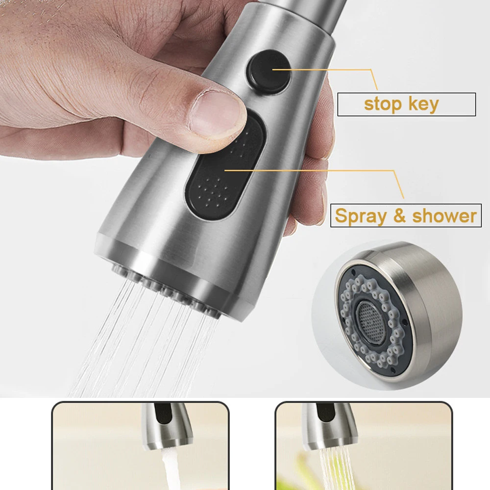 Kitchen Faucet Spray Head Universal G1/2 Pull Out Shower Nozzle Sprayer Bathroom Sink Tap Mixer Replacement Accessory Aerator
