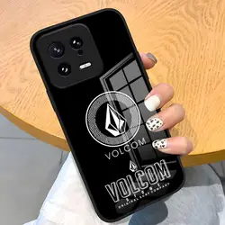 Volcom Logo Glass Phone Case, Sleek Design with Durable Protection for Redmi Note14Pro4G (Black1)