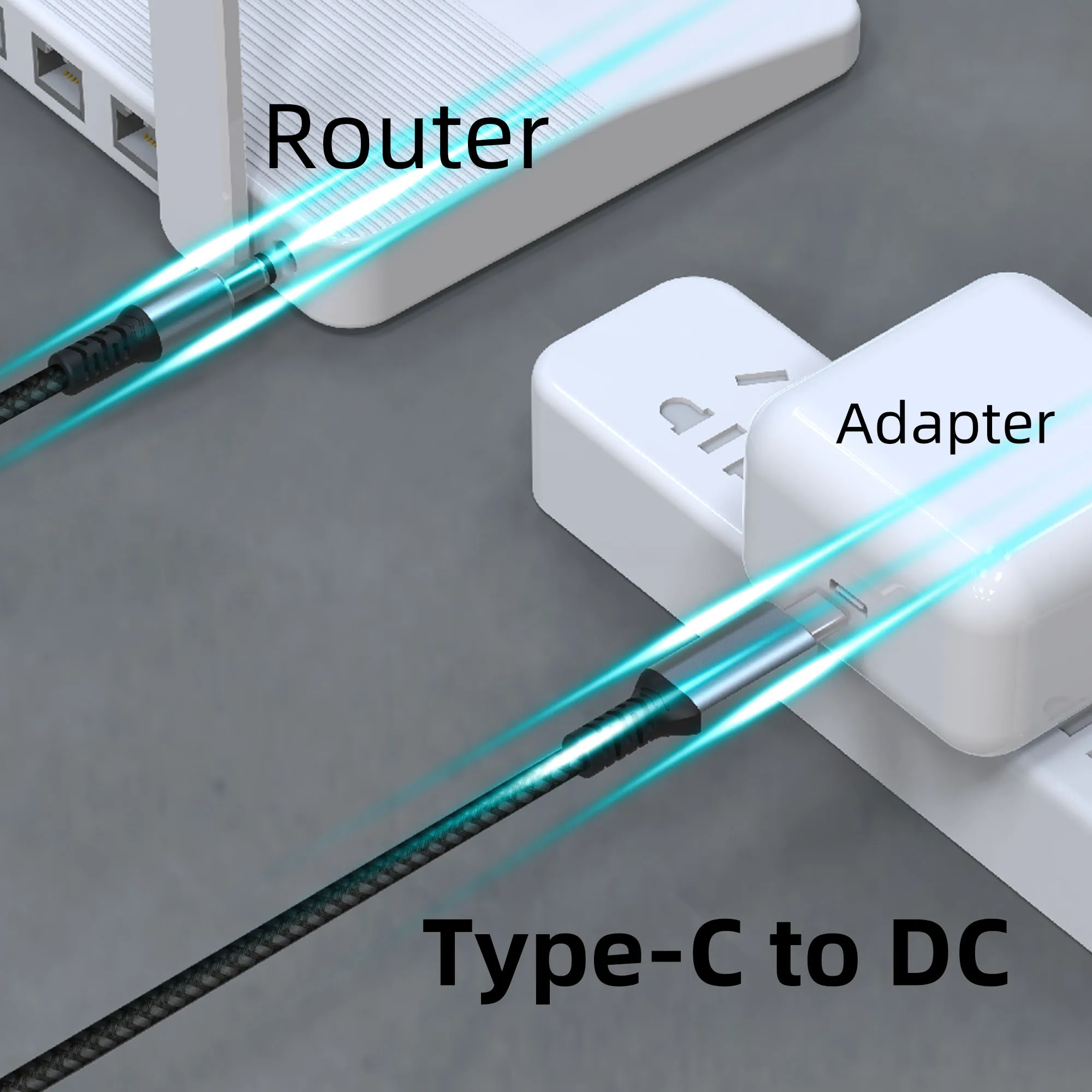 Universal USB-C to DC Power Cord with Aluminum Alloy Design, 5.5mm x 2.1mm Connector
