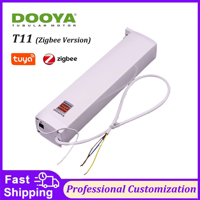 มอเตอร์ม่านอัจฉริยะ Dooya T11 ระบบไฟฟ้า รองรับ Tuya Zigbee ควบคุมด้วยสัญญาณแบบแห้ง/RF433 รองรับการสั่งงานด้วยเสียงผ่าน Alexa และ Google Assistant 1