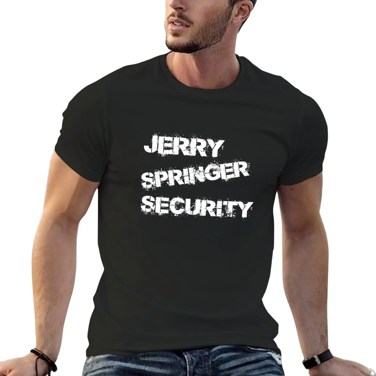 

New Jerry Springer Security T-Shirt boys white t shirts Short sleeve heavyweight t shirts mens graphic t-shirts big and tall