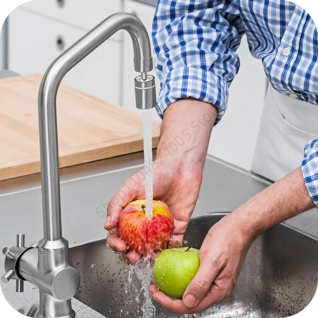 360° Dual Function Anti-splash Bubbler Kitchen Tap Aerator Bathroom Rotatable Extension Faucet Filter Dual Modes Bubbler Nozzle 6
