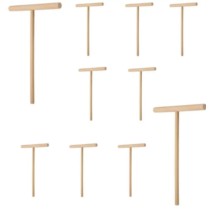 T Shape Wooden Crepe Maker Pancake Batter Spreader Stick for Kitchen Home DIY Pancake Restaurant Canteen Kitchen Accessories