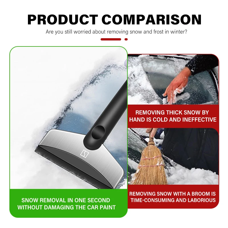 Car Ice Scraper Snow Removal Shovel Stainless Winter Accessories For Zeekr X 001 009 EV-Krypton