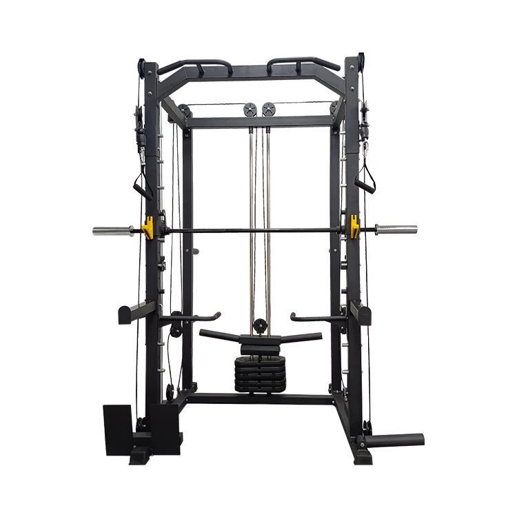 

Hot Sell Gym And Home Use Fitness Equipment Cage Squat Rack With Weight Lifting Training Gym Smith Machine