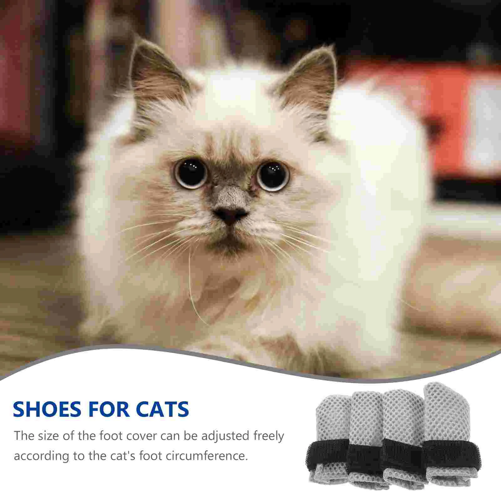 Cat Shoes Nail Covers Anti Scratch Socks Booties Claw Nails Kitten Beauty 4 Pcs For Cats