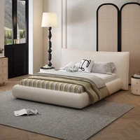 Ensemble de meubles de chambre à coucher moderne et tendance, lit double avec dossier souple, tête de lit, table de chevet, tiroir, ensemble complet de meubles de chambre à coucher 1
