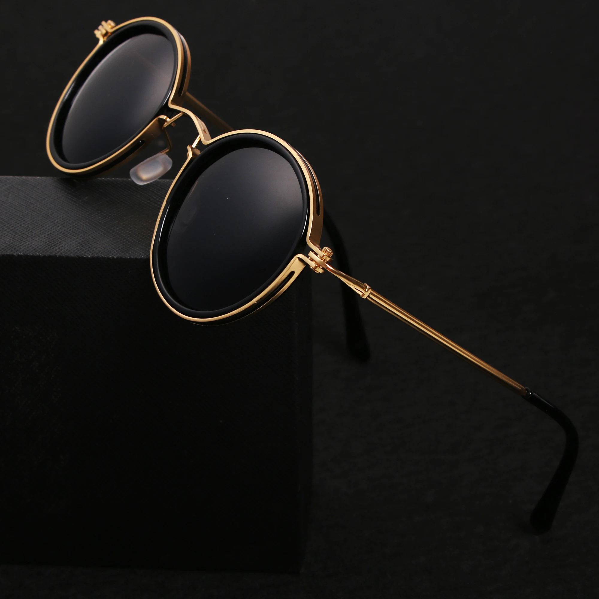 KLASSNUM Men Polarized Sunglases Luxury Design Metal Round Frame Sun Glasses Women Retro UV400 Shades Classic Eyewear 2024 New