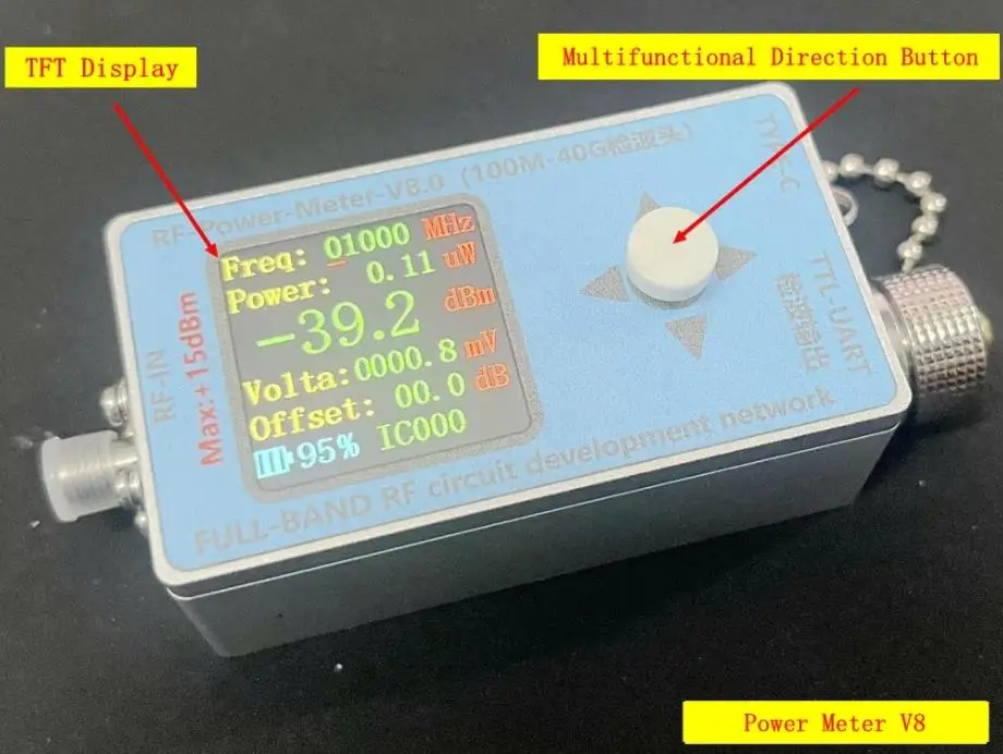 100M-40Ghz V8 TYPE-C USB RF Power Meter TTL DATA Communication Digital Display Power Detector FOR Ham Radio Amplifier 4