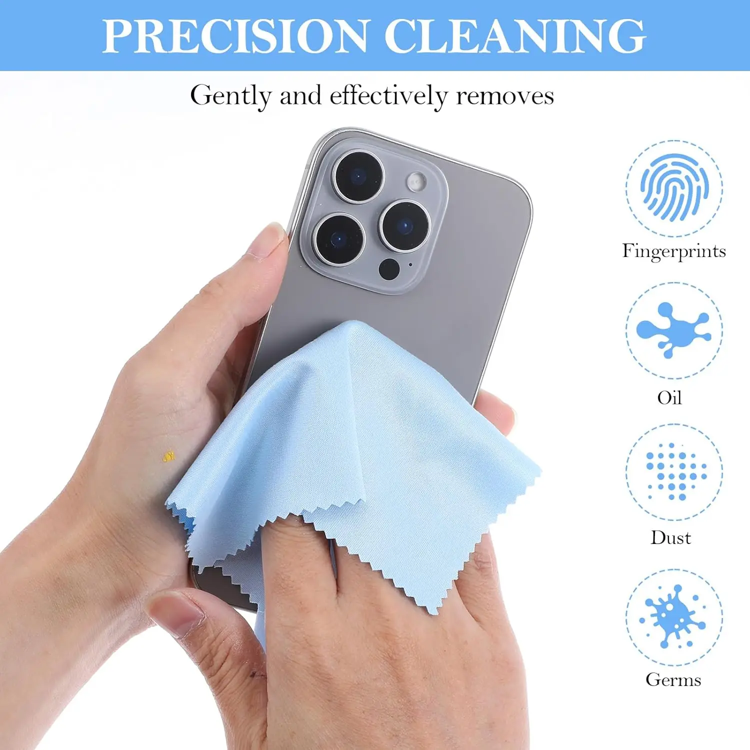 12pcs Eyeglasses Cleaning Cloth 7x6 inch Microfiber Glasses Cleaner Cloth Glass Wipes for Laptop Camera Lenses iPad LCD Screens 4