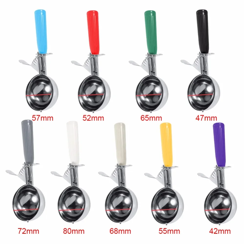 Stainless Steel Ice Cream Scoop Ice Ball Maker Frozen Yogurt Cookie Dough Meat Balls Cream Spoon Tools Watermelon Spoon