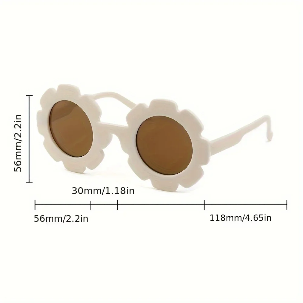 Fashion Sunglasses Fresh Cute Sweet Flower Round Boys Girls Outdoor Sports Vacation Travel Supply Photo Prop Eyewear