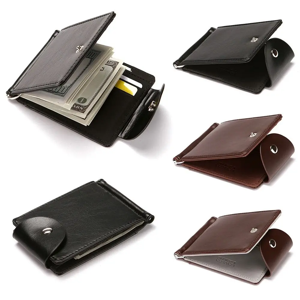 Vintage Slim Wallets Clutch Bags ID Card Holder Bifold Money Clip Men Wallet Short Leather Purses
