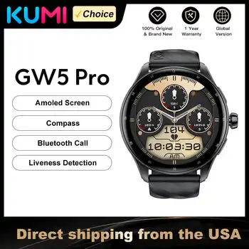KUMI GW5 Pro 1.43"AMOLED Screen IP68 Waterproof Bluetooth Call 5.2 Health sleep monitor 100+ Sports modes compass smart watch 1