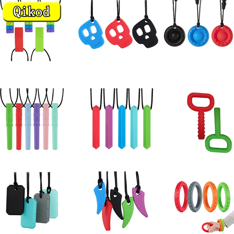 Baby Teething Toys Rainbow Wristband Necklace