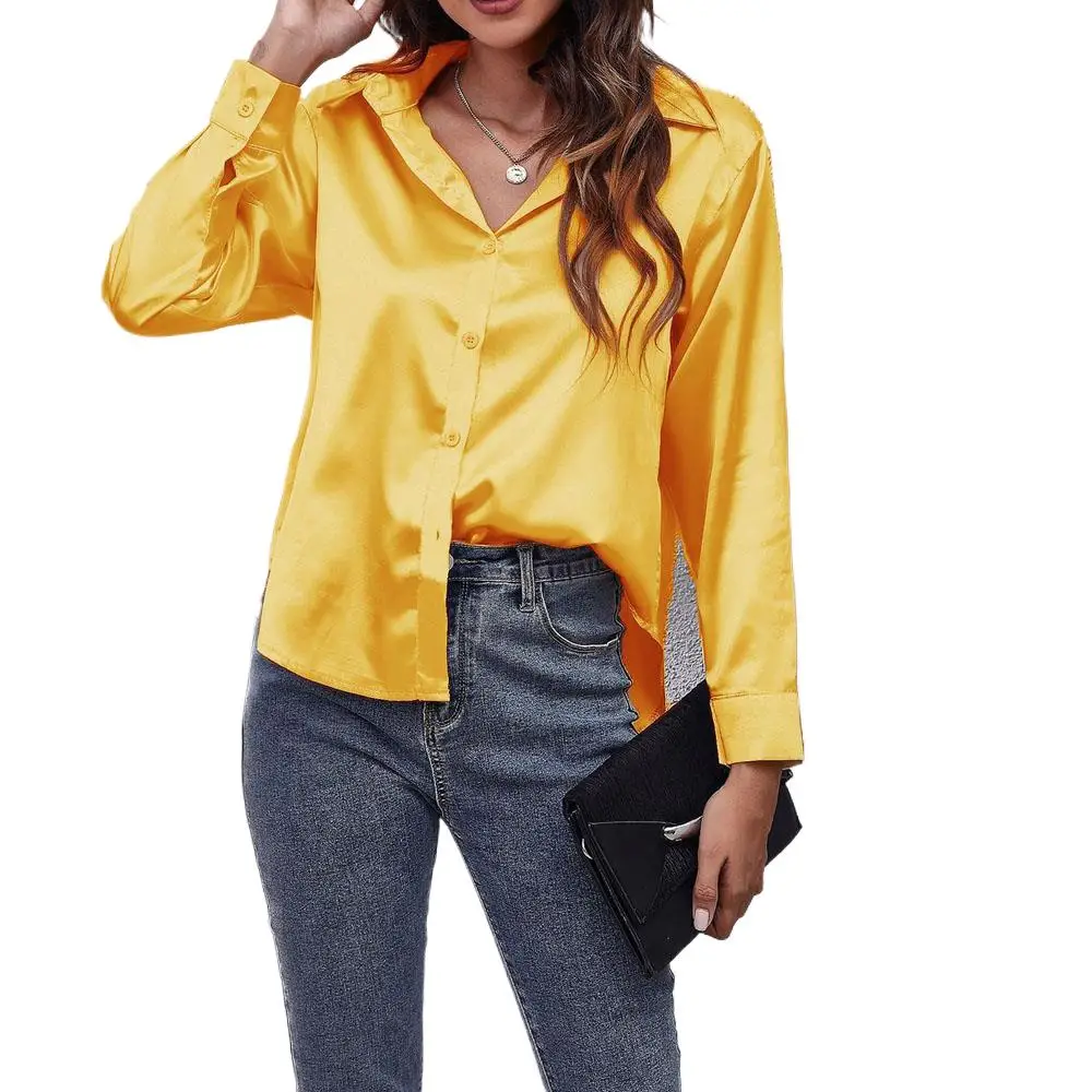 Women Satin Blouse Tops for Summer and Spring