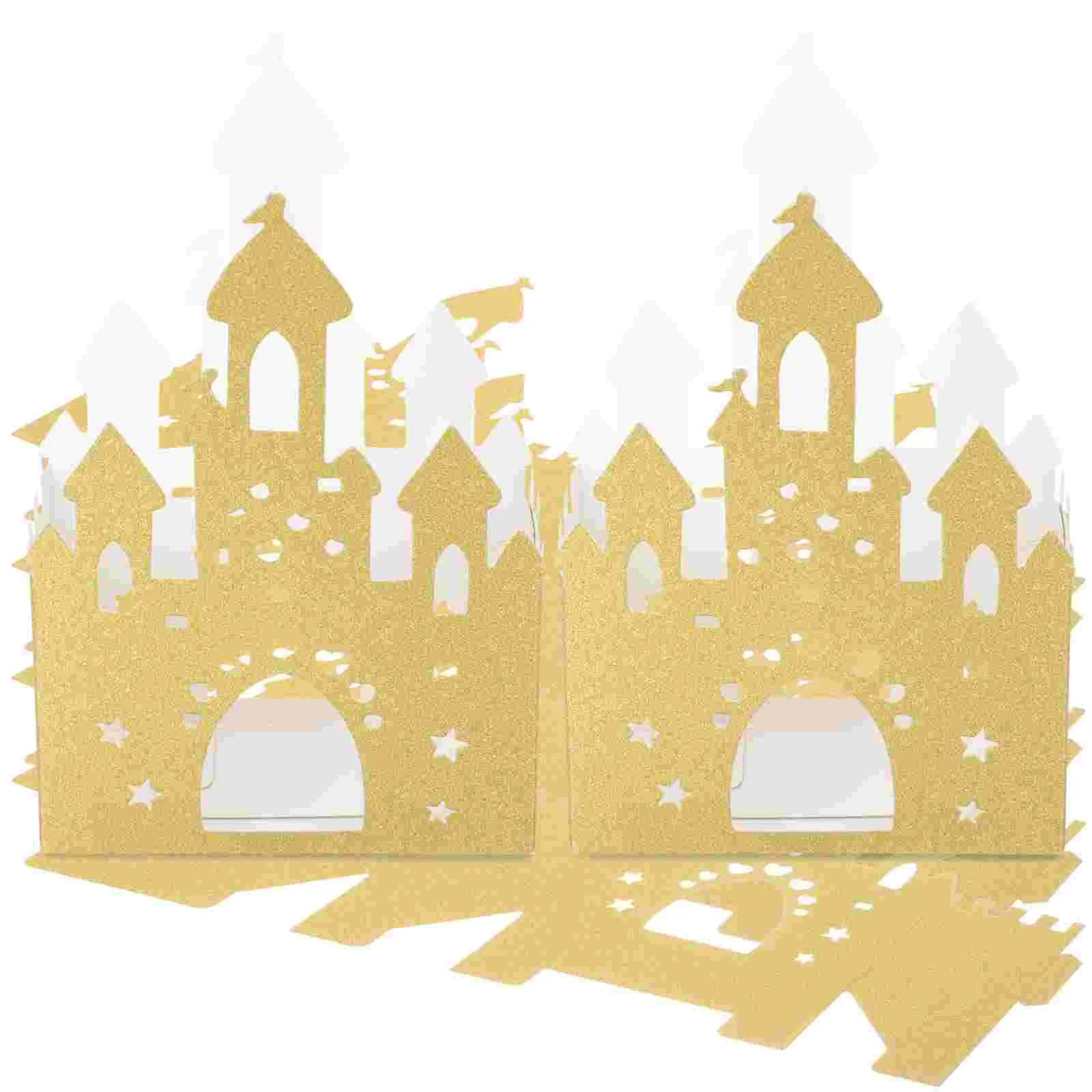 

Hollow Castle Shaped lovely Glitter Paper Candy Packing Boxes Small Gift Packing Boxes Party Treat Boxes Grad Cookie Boxes