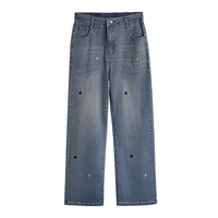 150Kg Plus Size Women's Spring Autumn Jeans Loose Straight High Waist Denim Pants Blue 4XL 5XL 6XL 7XL 8XL 9XL - Image 5