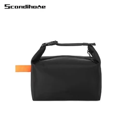 Insulated Thermal Lunch Bag with Adjustable Shoulder Strap for Office, Picnic, and Everyday Use (Handhold - black)