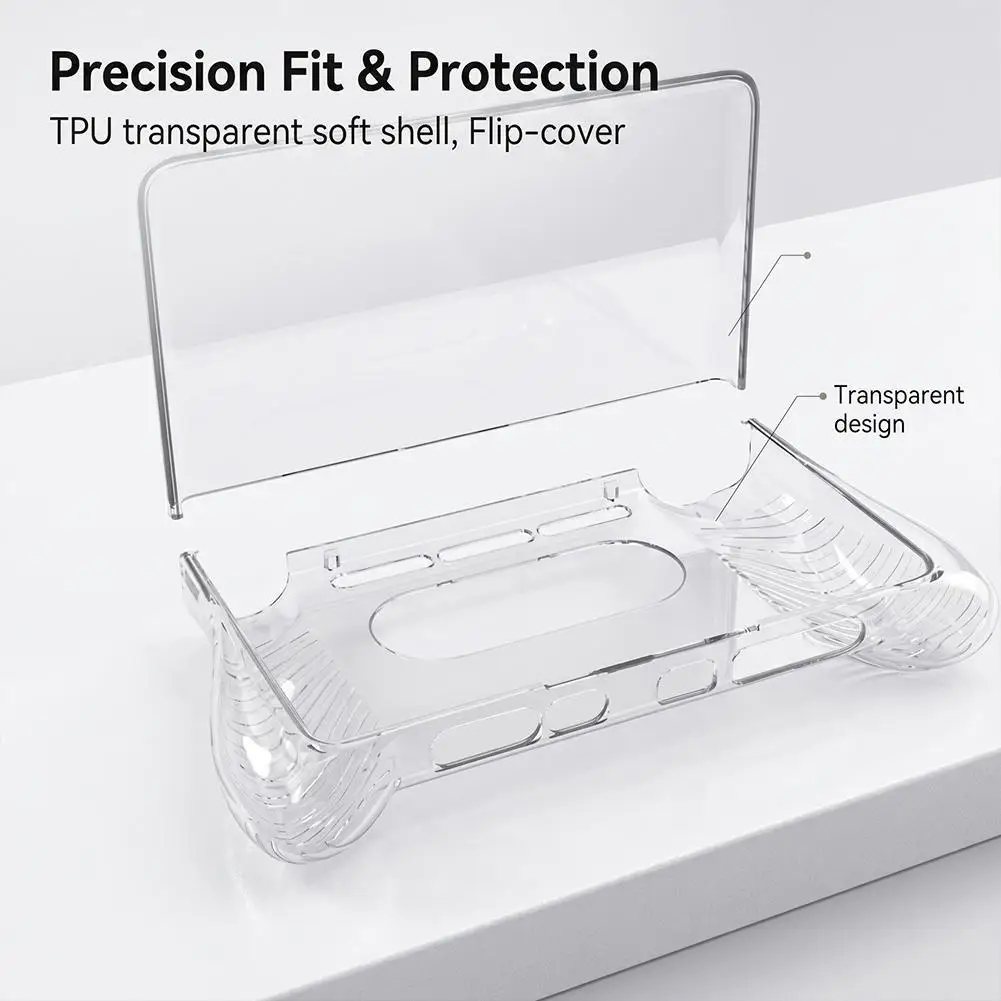 Custodia Protettiva 2 in 1 in TPU Morbido Antiurto e Antigraffio Trasparente per Console Portatile da Gioco AYN THOR - 1 Pezzo - immagine 3