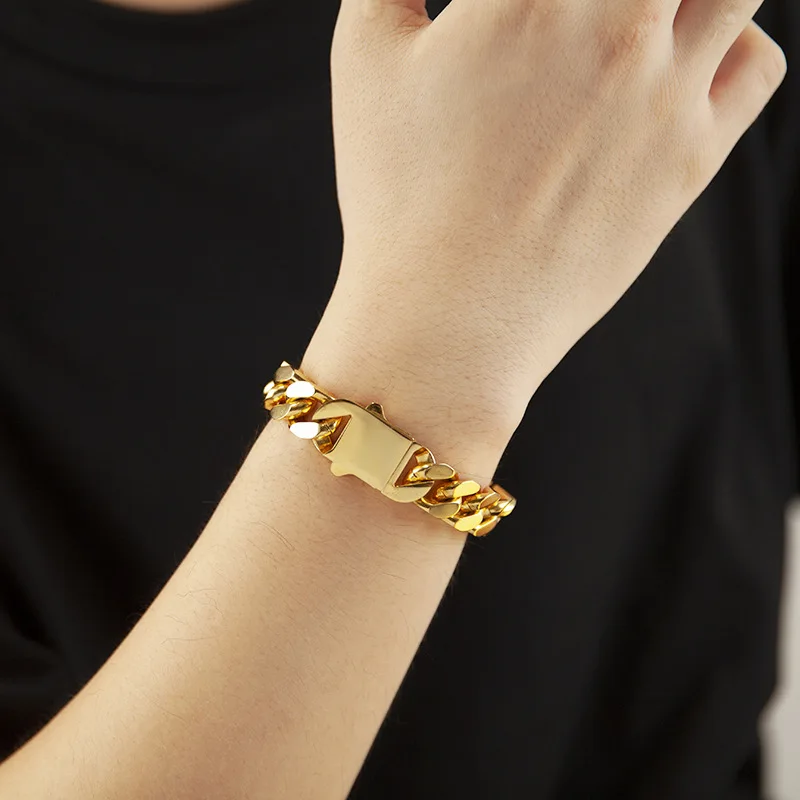 Pulsera Oro Cubana Classic 10k Monaco Chain Hombre O Mujer | Meses Sin - Foto 2