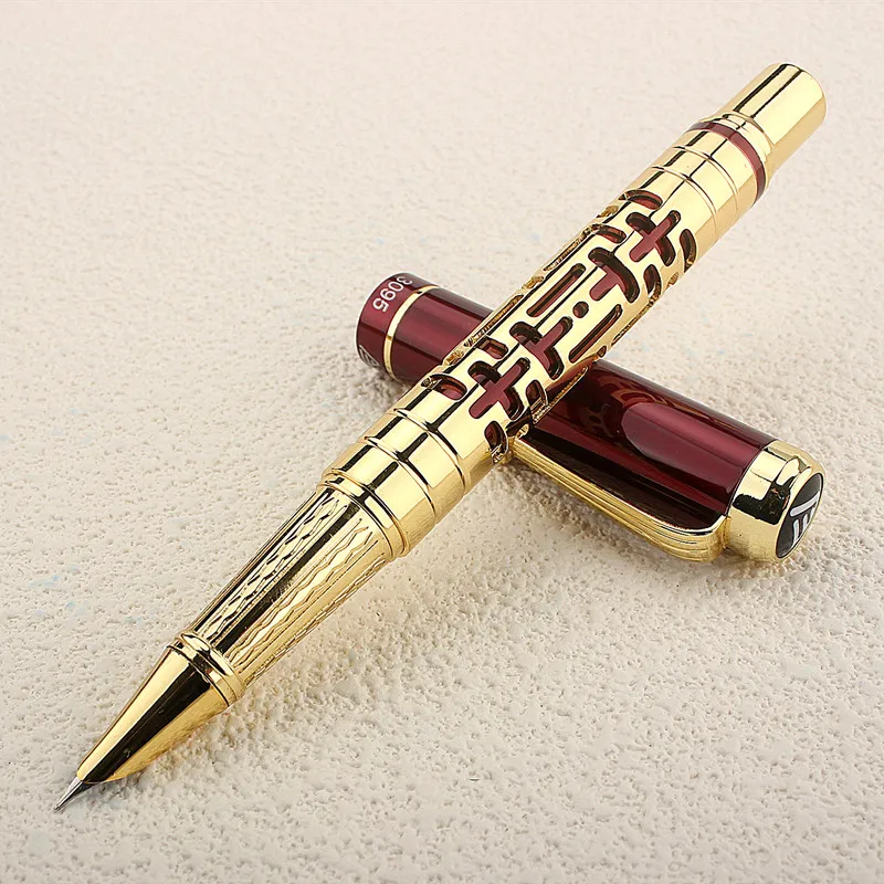 Metal Hollow Out Fountain Pen 3095 Converter Calligraphy Pens for Writing Drawing Journal Business Gift Ink Pen 3